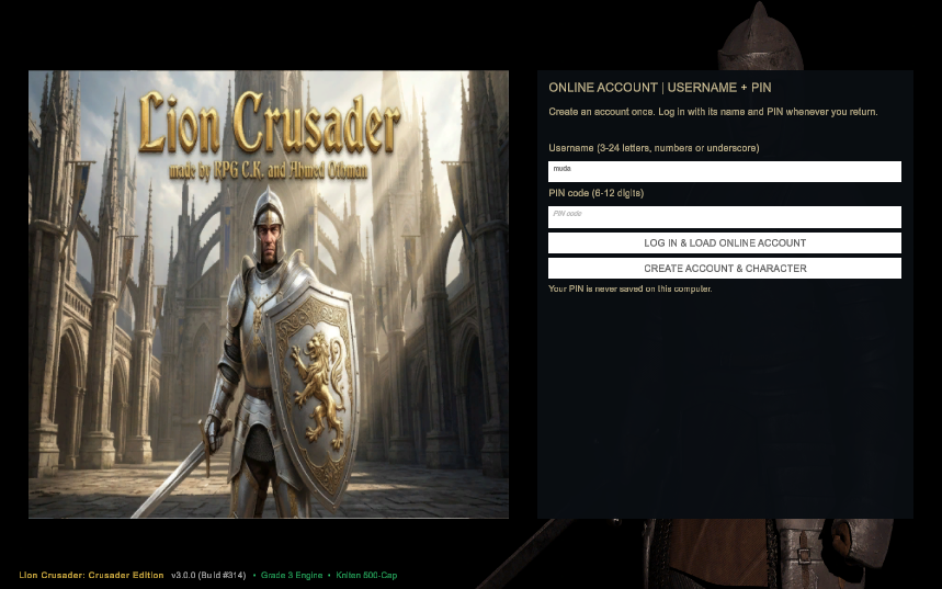 Crusader Edition Main Interface